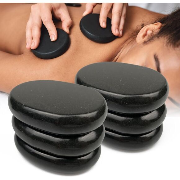 8 Pieces Massage Stone Set Hot Rocks Oval Shaped (4217) - Picture 3 of 6